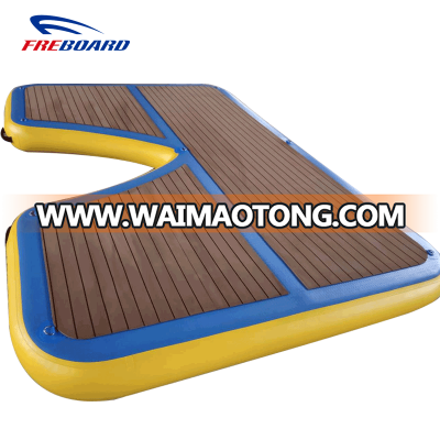 3mx2m sup dock jet ski dock air mat air platform water air mattress bed with EVA PAD and D-rings